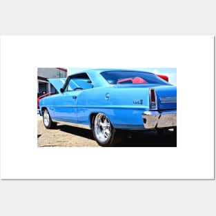 Blue Chevy Nova Hot Rod Posters and Art